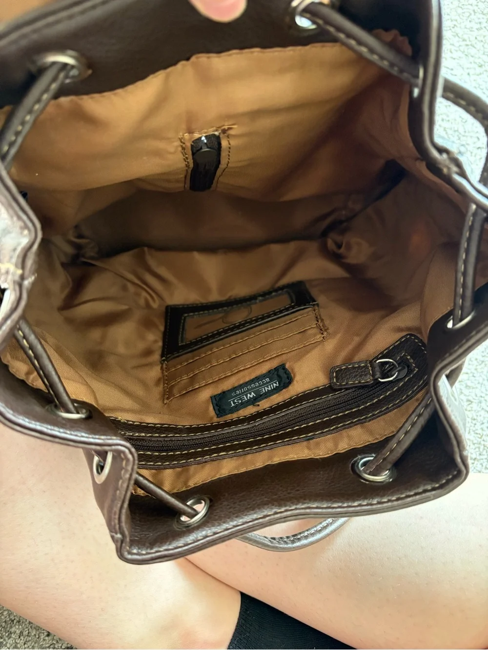 Vintage Nine West Classic Women's Brown Leather Backpack